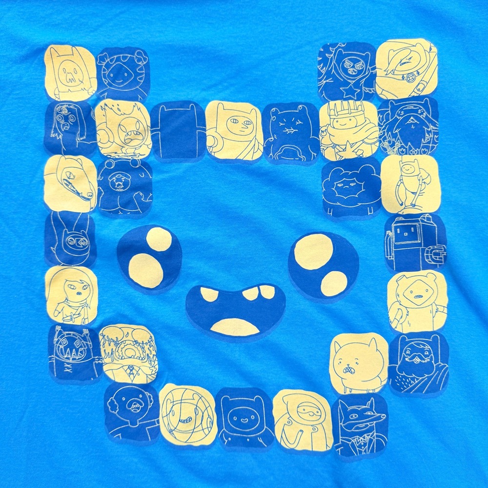 Adventure Time T-Shirt Mens, 2XL Blue BMO Finn Collage Loot Crate Exclusive 2019